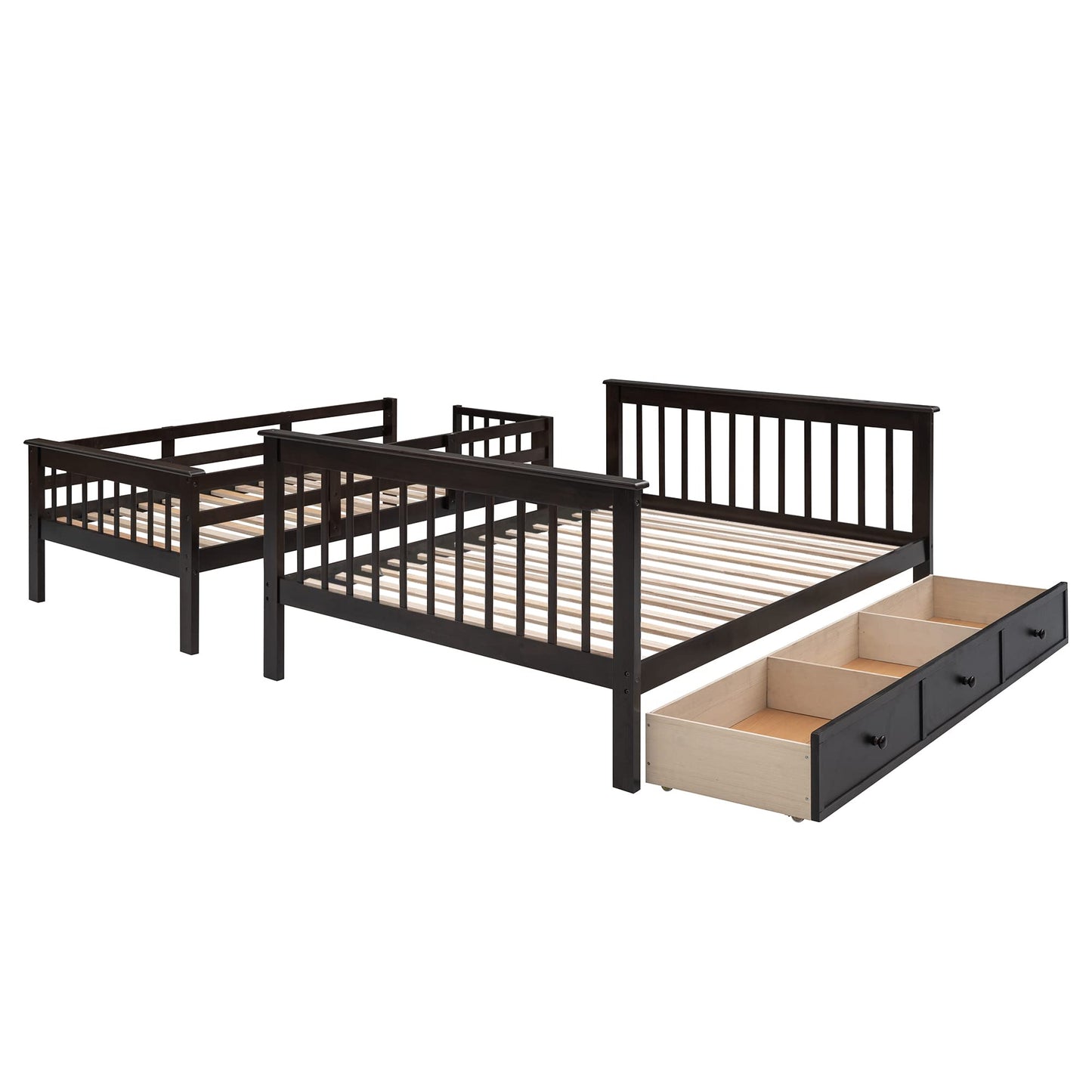 Summer Deal: Solid Wood Bunk Bed w/ Storage & Stairs