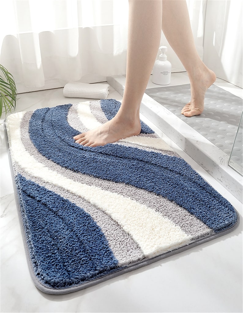 Quick-drying 3D Corrugated Tufted Non-Slip Bath Mat, Handmade Washable Bath Mat,Door Mat For Bathroom, Home Entrance 40x60cm/50x80cm