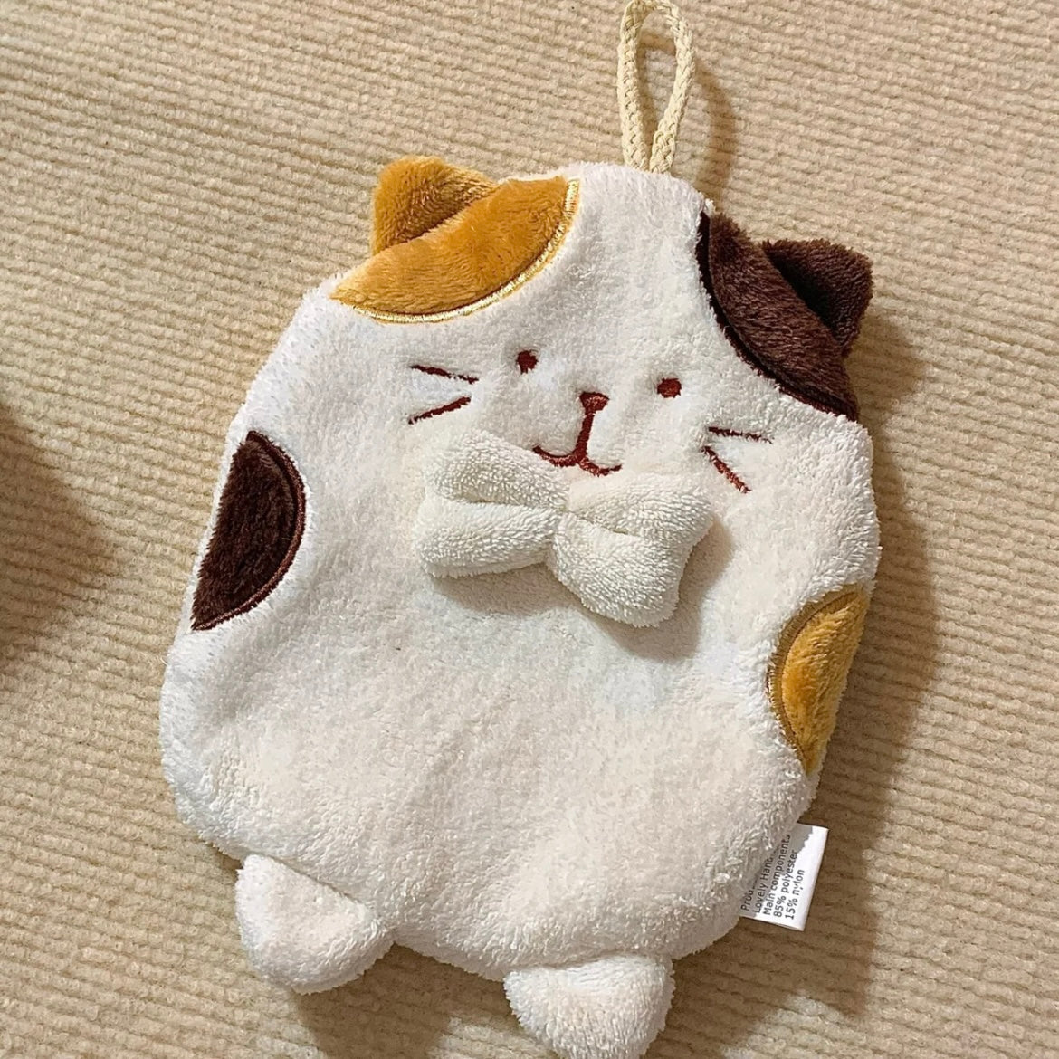 Cute Kitty Coral Fleece Hand Towels