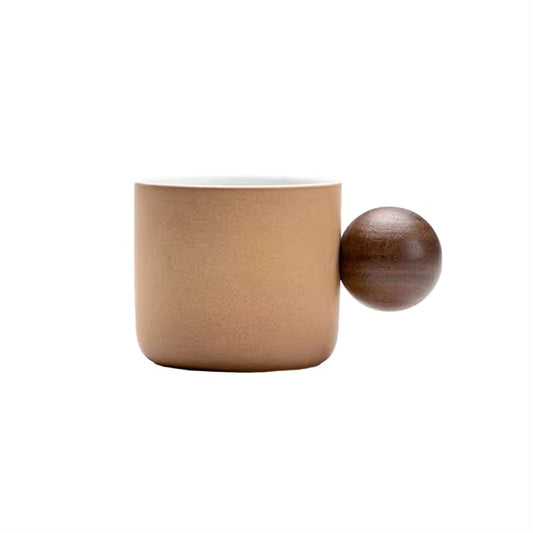 7oz Wooden Handle Ceramic Coffee Mug