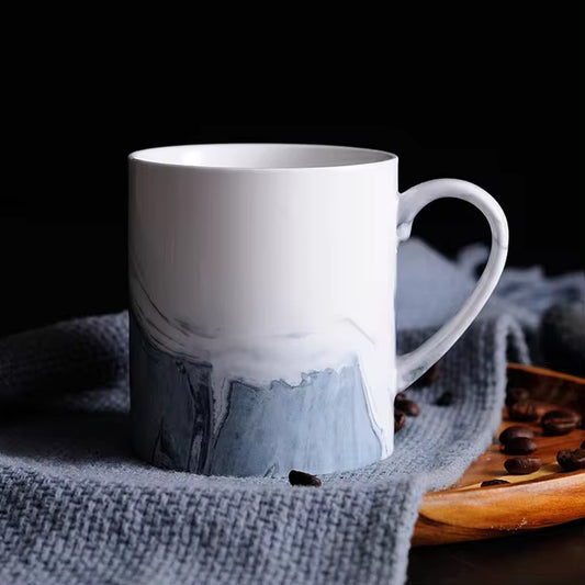 Ceramic Coffee Mug with Golden Handle