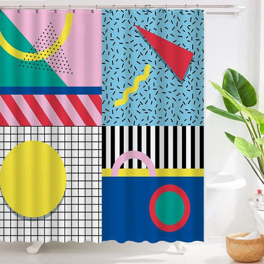 Unique GEOMETRIC Shower Curtain Shower Curtain
