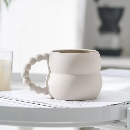 Apricot Blue Unique Ceramic Coffee Mug