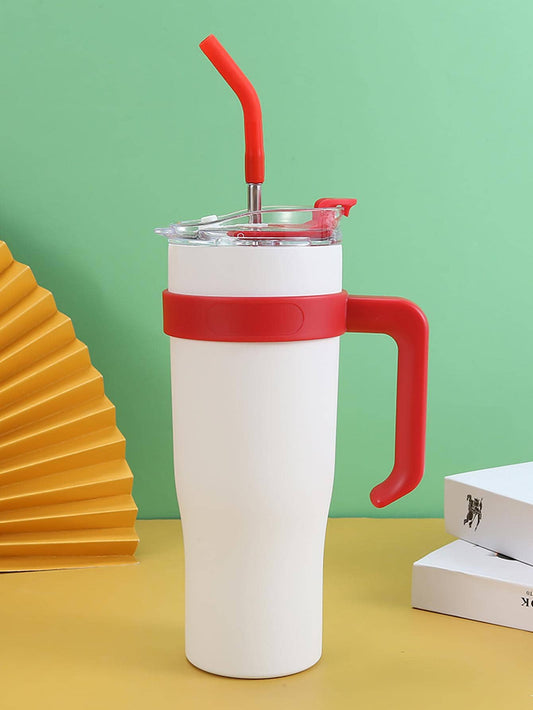 1pc 1250ML Vacuum Cup With Straw