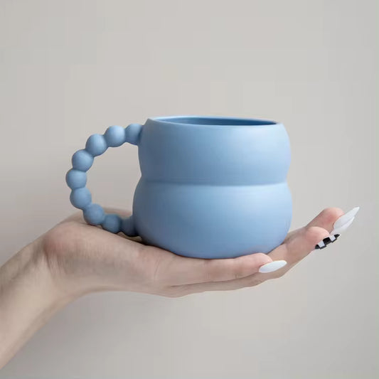 Apricot Blue Unique Ceramic Coffee Mug
