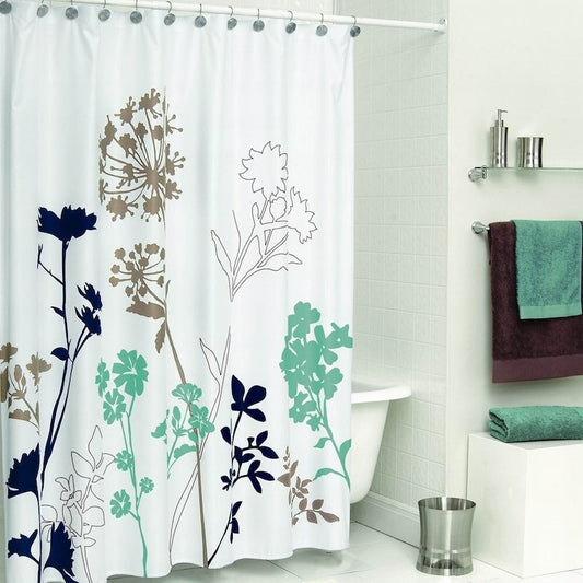 Blue Waterproof shower curtain
