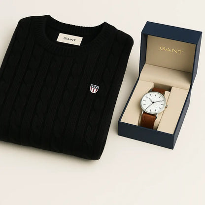 GANT Cable Knit Sweater – Exklusive Edition + GANT Uhr als Geschenk