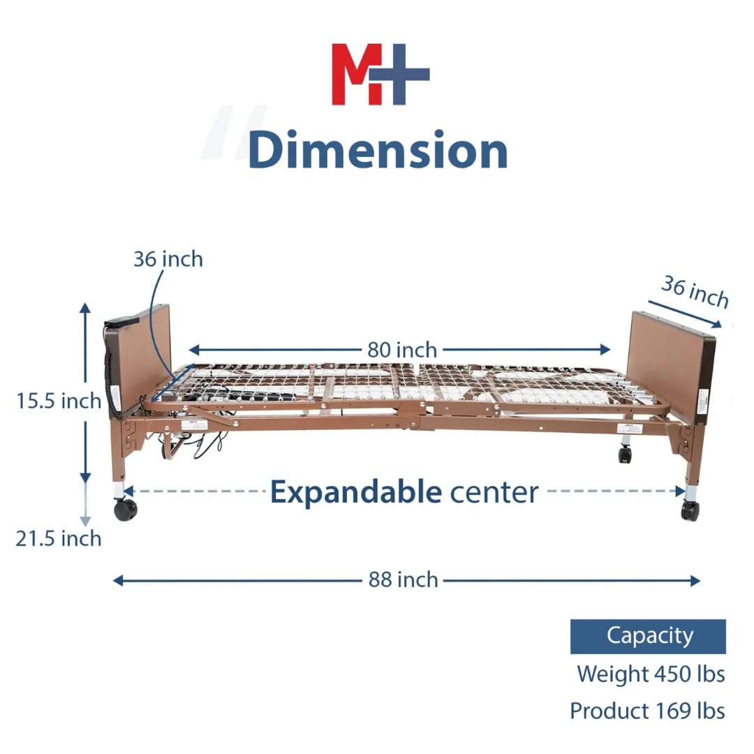 Fully Electric Hospital Bed Set - Foam Mattress and Half Rails Included - Enhanced Comfort and Convenience